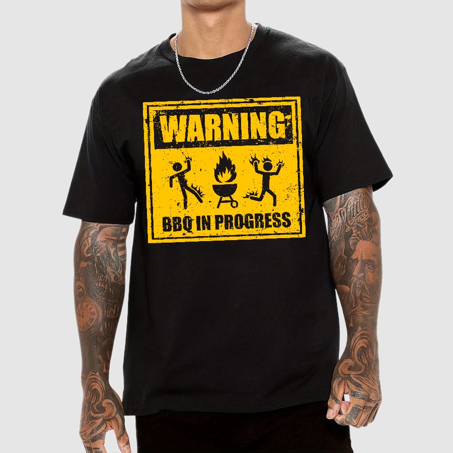 Warning BBQ In Progress Geek T-Shirt