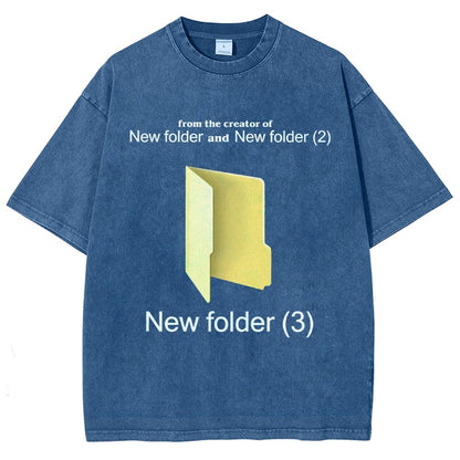 Humorous Internet meme New Folder (3) Vintage Distressed T-shirt