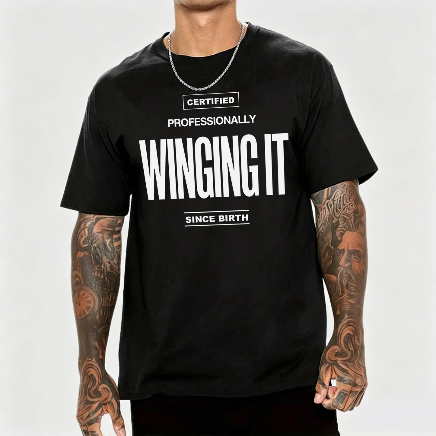 Certified Professionally Winging It Since Birth Funny T-Shirt