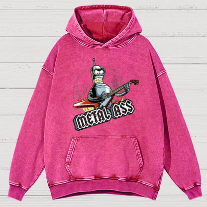 Robot Metal Rock Vintage Distressed Hoodie