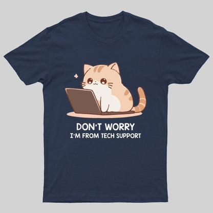 Tech Support Cat Geeky T-Shirt