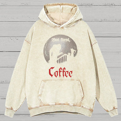 But First, Coffee Vintage Distressed Hoodie