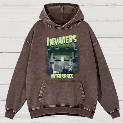 Invaders From Outer Space Vintage Distressed Hoodie