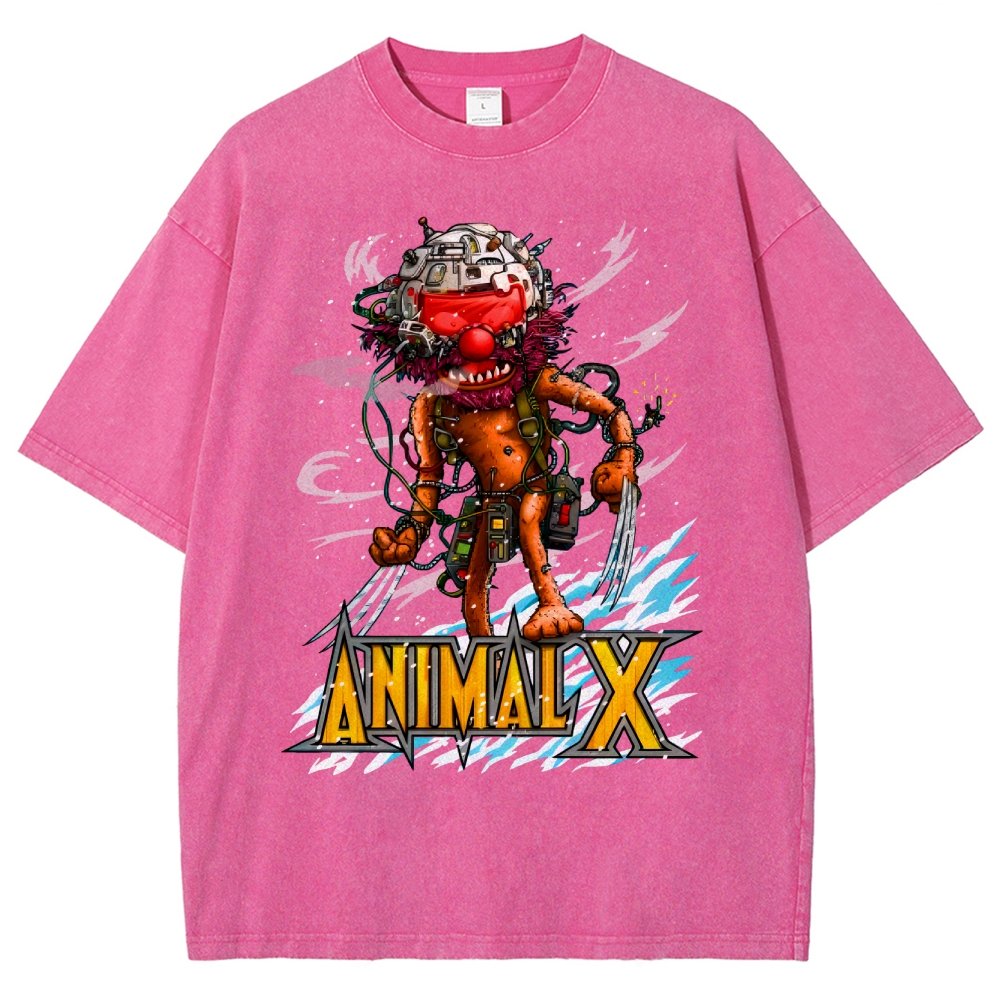 ANIMAL X  Unisex Fit Washed T-Shirt