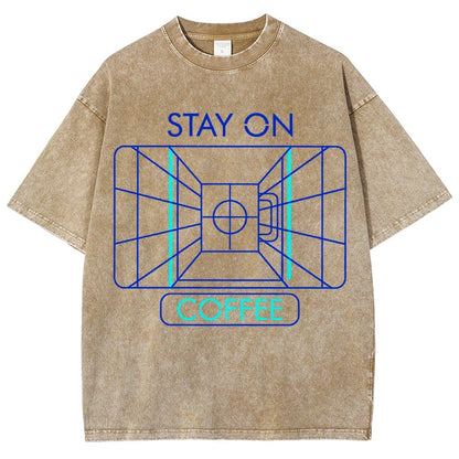Stay On Coffee Vintage Distressed T-shirt