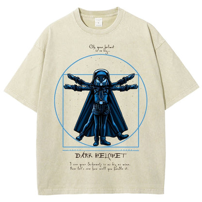 Vitruvian Helmet Vintage Distressed T-shirt