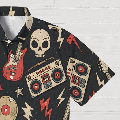 Skull Music Printed patterns Geek Hawaiian Shirt