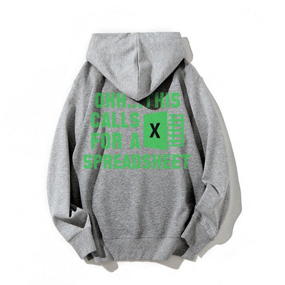 Ohh...This Calls For A Spreadsheet Printed Back Unisex Cotton Hoodie