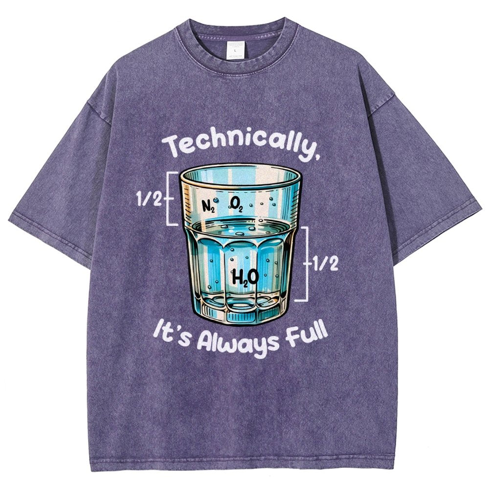 Technically The Glass Is Full Science Vintage Distressed T-shirt