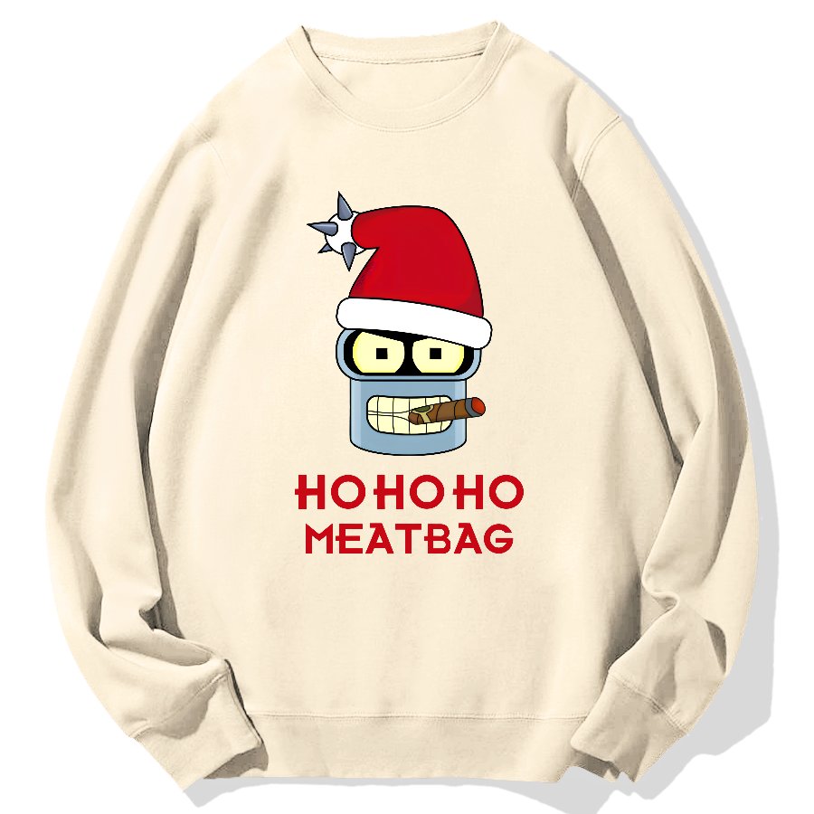 Ho-Ho-Ho！Meatbag Geek Cotton Sweatshirt