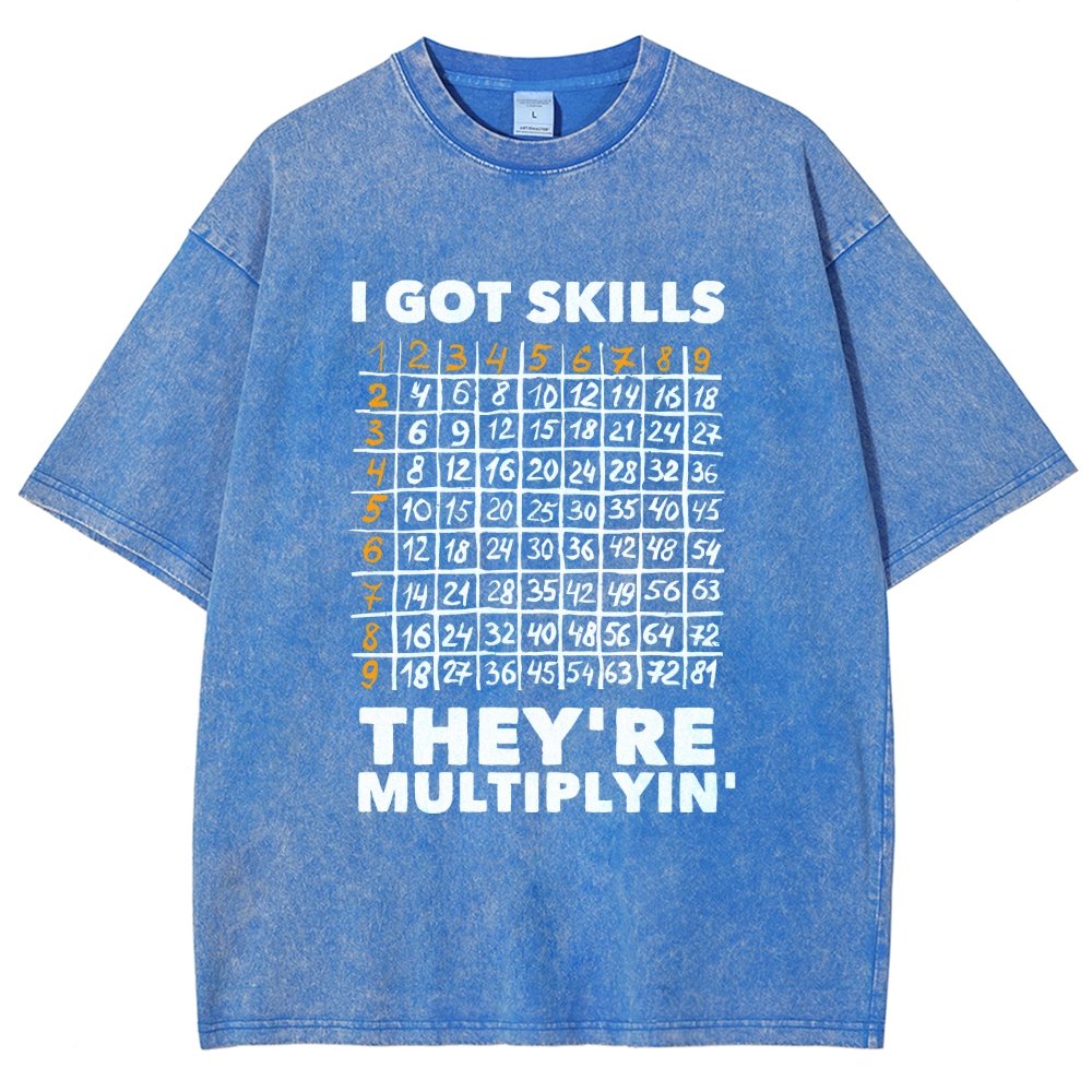 Math Got Skills Multiplying Vintage Distressed T-shirt