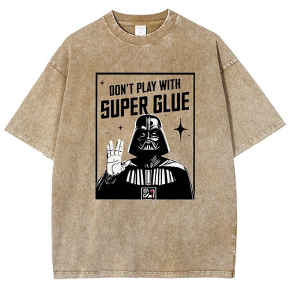 City Safety Tip Keep away from super glue Vintage Distressed T-shirt