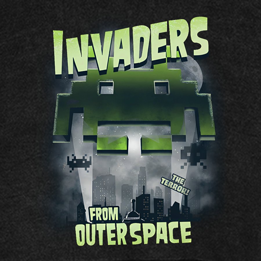 Invaders From Outer Space Vintage Distressed Hoodie