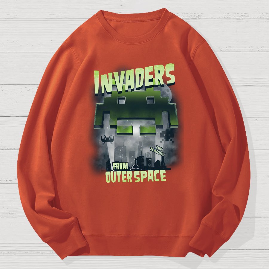 Invaders From Outer Space Geek Cotton Sweatshirt