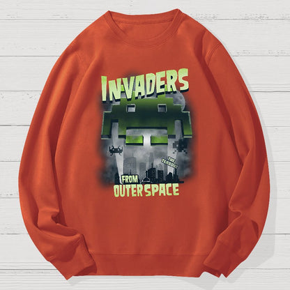 Invaders From Outer Space Geek Cotton Sweatshirt