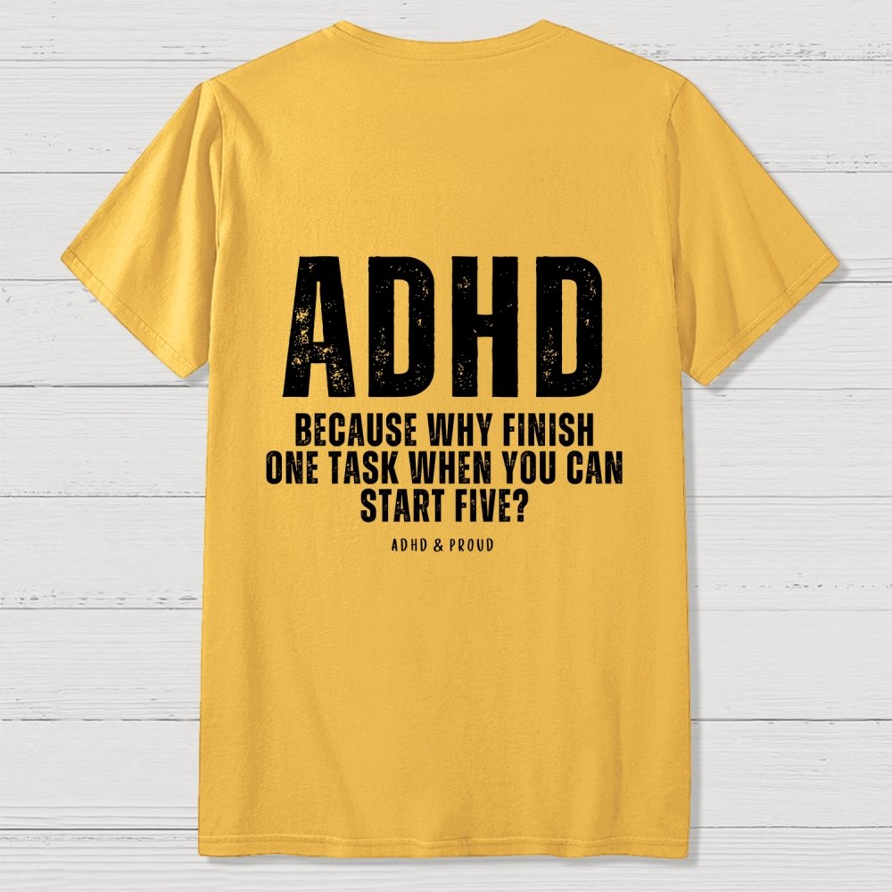 ADHD  Back Printing Geek T-Shirt