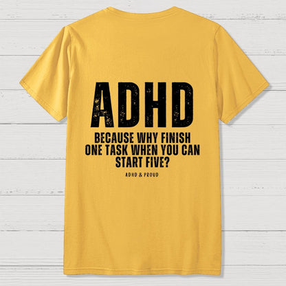 ADHD  Back Printing Geek T-Shirt