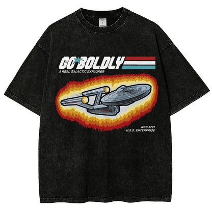 Go Boldly - A Real Cosmic Explorer Vintage Distressed T-shirt