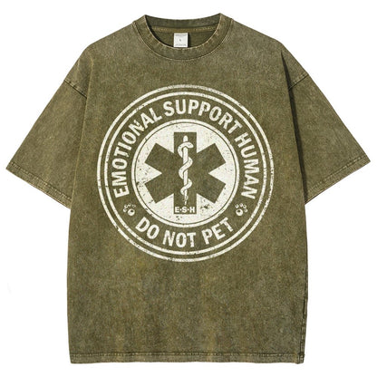 Emotional Support Human Vintage Distressed T-shirt