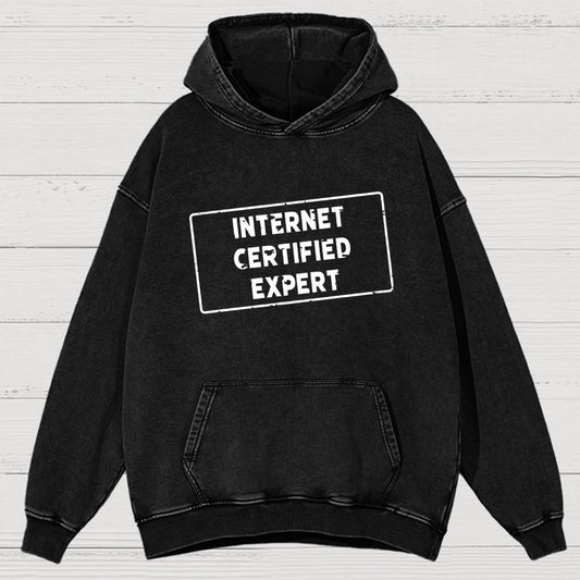 Internet Certified Expert Vintage Distressed Hoodie