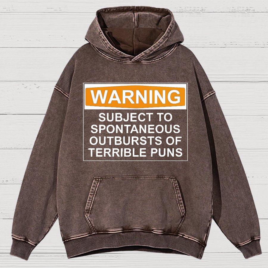 Warning - Terrible Puns!Vintage Distressed Hoodie