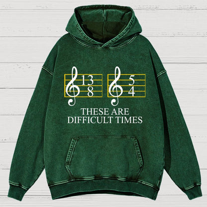 Music Difficult Times Vintage Distressed Hoodie