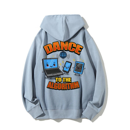 Dance To The Algorithm Funny Printed Back Unisex Cotton Hoodie