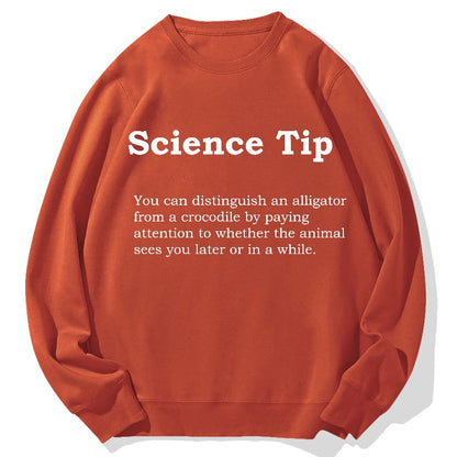 Crocodile Alligator Funny Science Tip Geek Cotton Sweatshirt