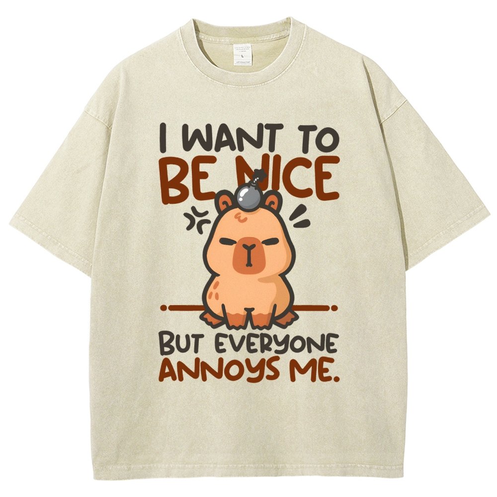 Capy Wants To Be Nice Vintage Distressed T-shirt