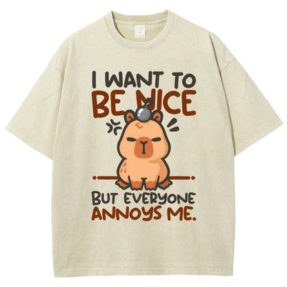 Capy Wants To Be Nice Vintage Distressed T-shirt