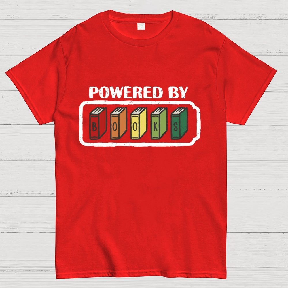 Powered by Books Geek T-Shirt