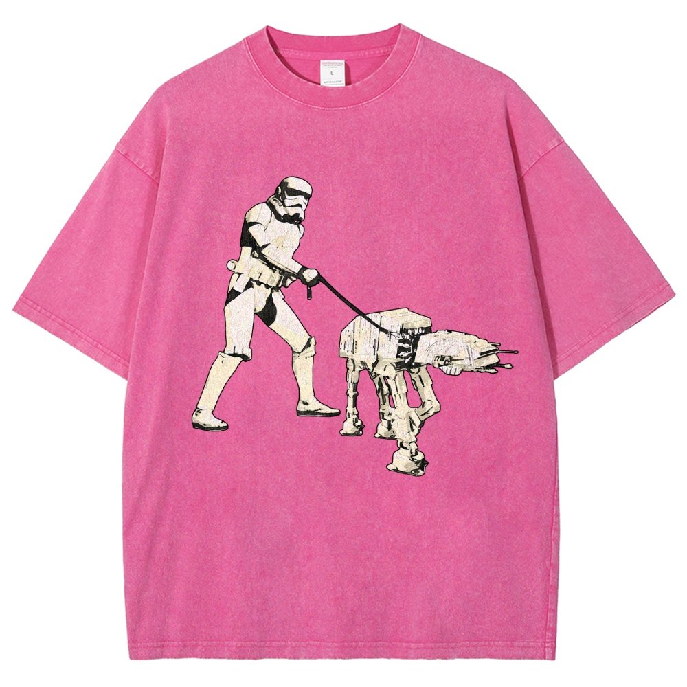 Empire Robot Dog-Planet Battles Vintage Distressed T-shirt