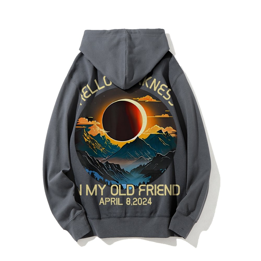 Hello Darkness My Old Friend Nerdy Graphic Geek Printed Back Cotton Hoodie