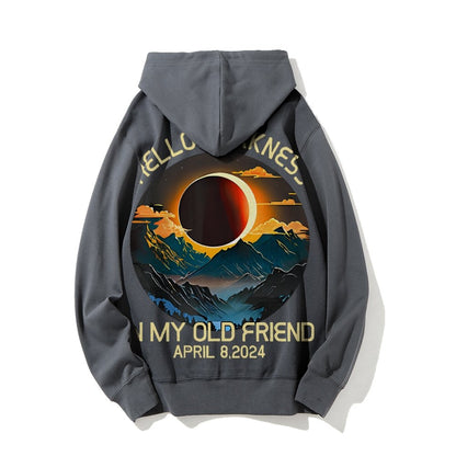 Hello Darkness My Old Friend Nerdy Graphic Geek Printed Back Cotton Hoodie