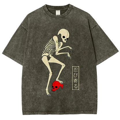 Creep Skull Vintage Distressed T-shirt