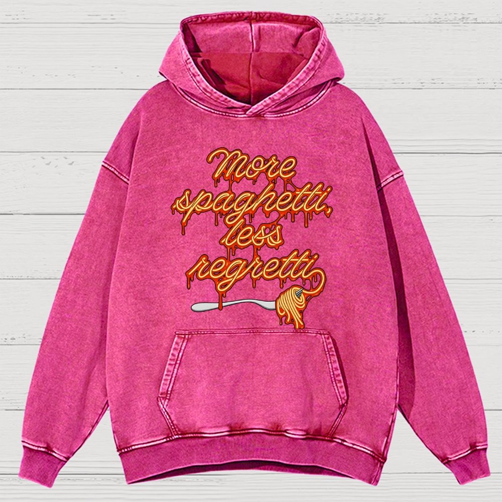 More Spaghetti Less Regretti Vintage Distressed Hoodie