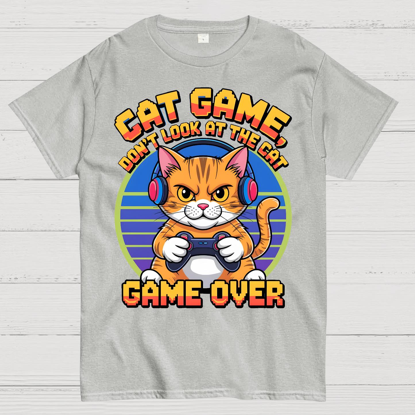 Funny Cat Game-Game Over Geek T-Shirt