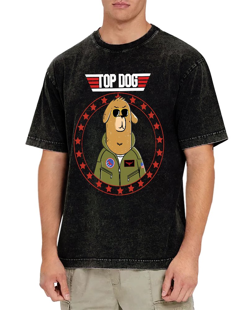 Top Dog.Sarcasm Vintage Distressed T-shirt