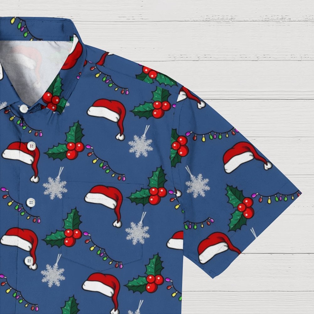 Fun Christmas Hat Print Geeky Shirt