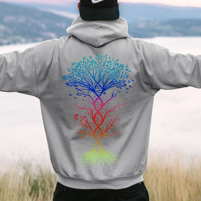 DNA Tree Of Life Science Printed Back Unisex Cotton Hoodie