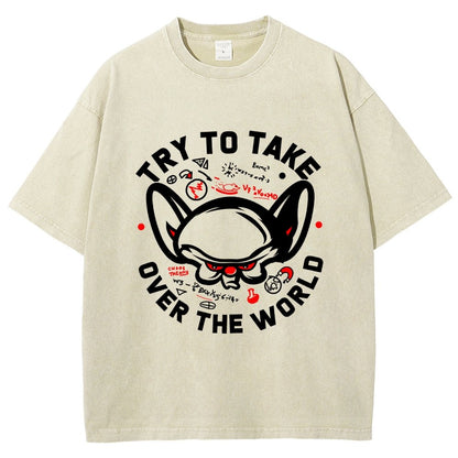 Take Over The World Vintage Distressed T-shirt