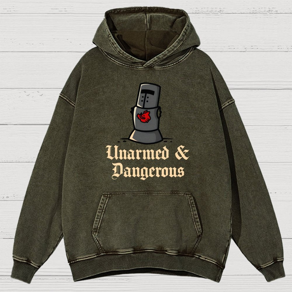 Unarmed And Dangerous Vintage Distressed Hoodie