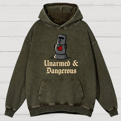 Unarmed And Dangerous Vintage Distressed Hoodie