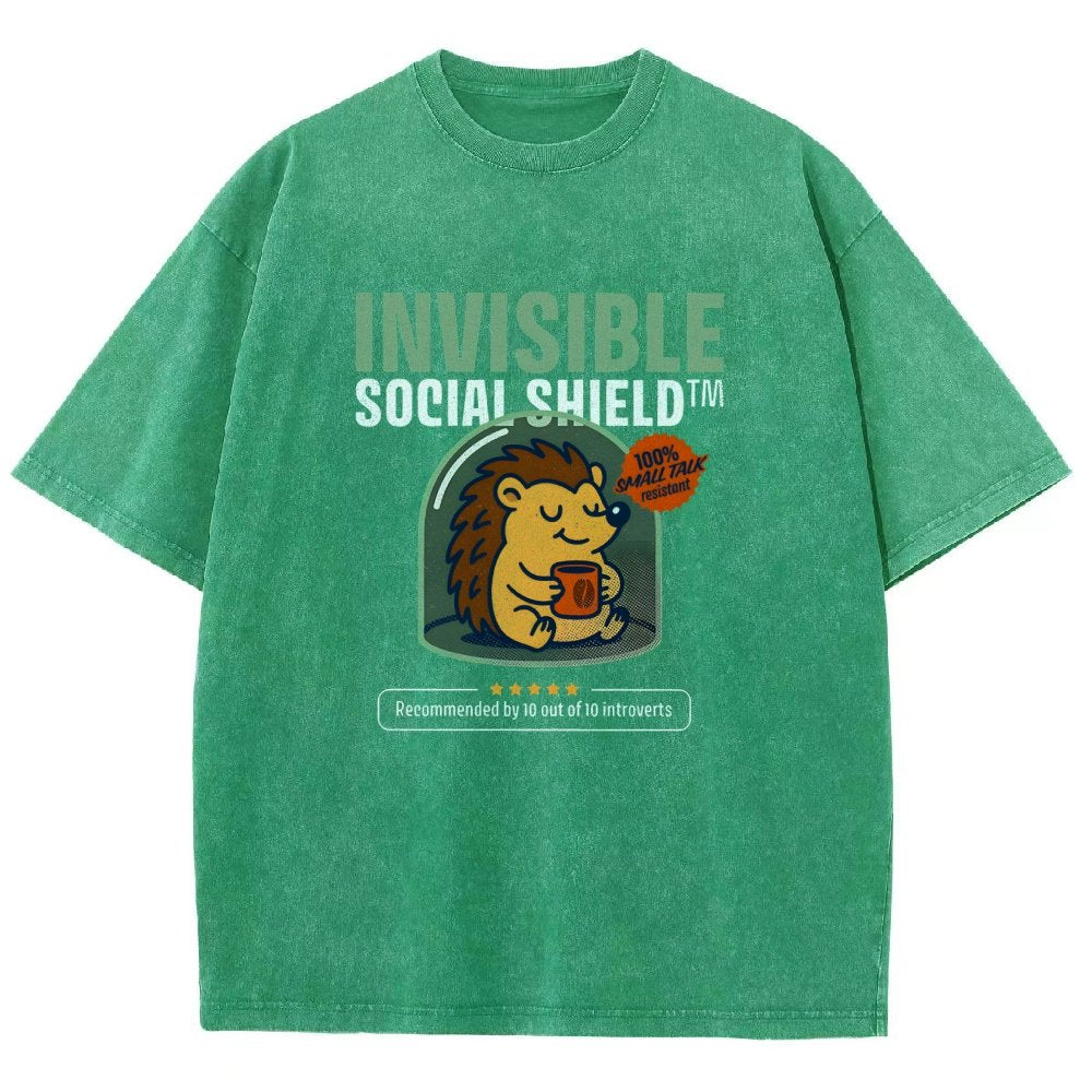 Invisible Social Shield Vintage Distressed T-shirt