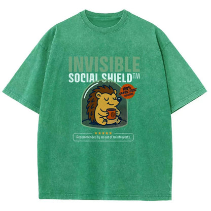 Invisible Social Shield Vintage Distressed T-shirt