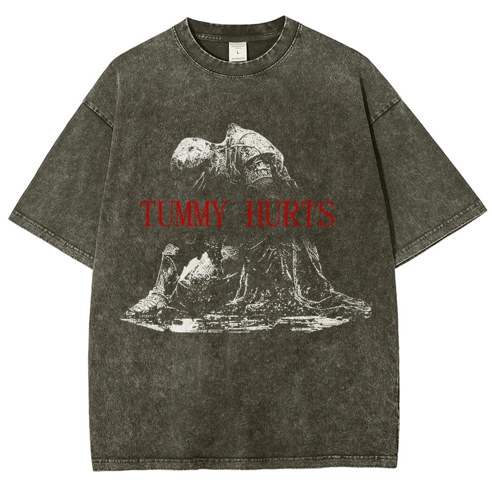 Retro Tummy Hurts Vintage Distressed T-shirt