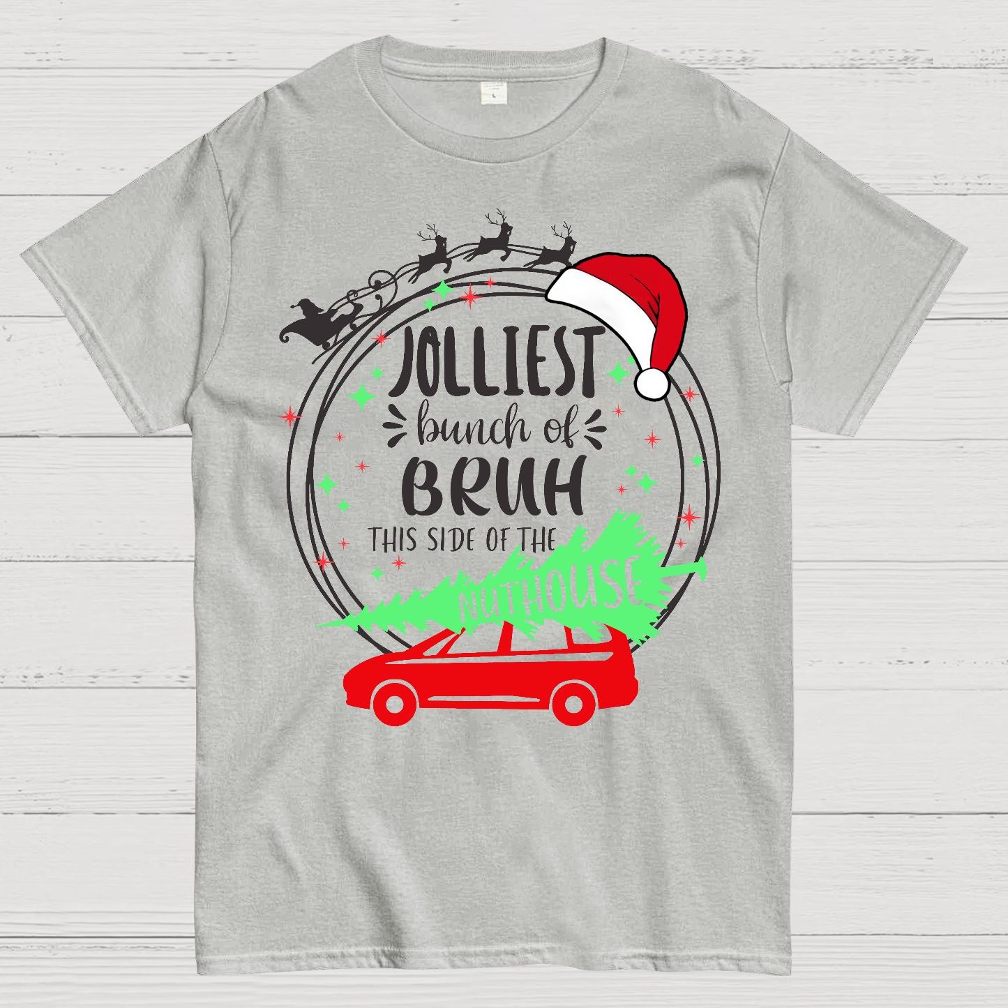 Jolliest Bunch of Bruh Christmas Geek T-Shirt