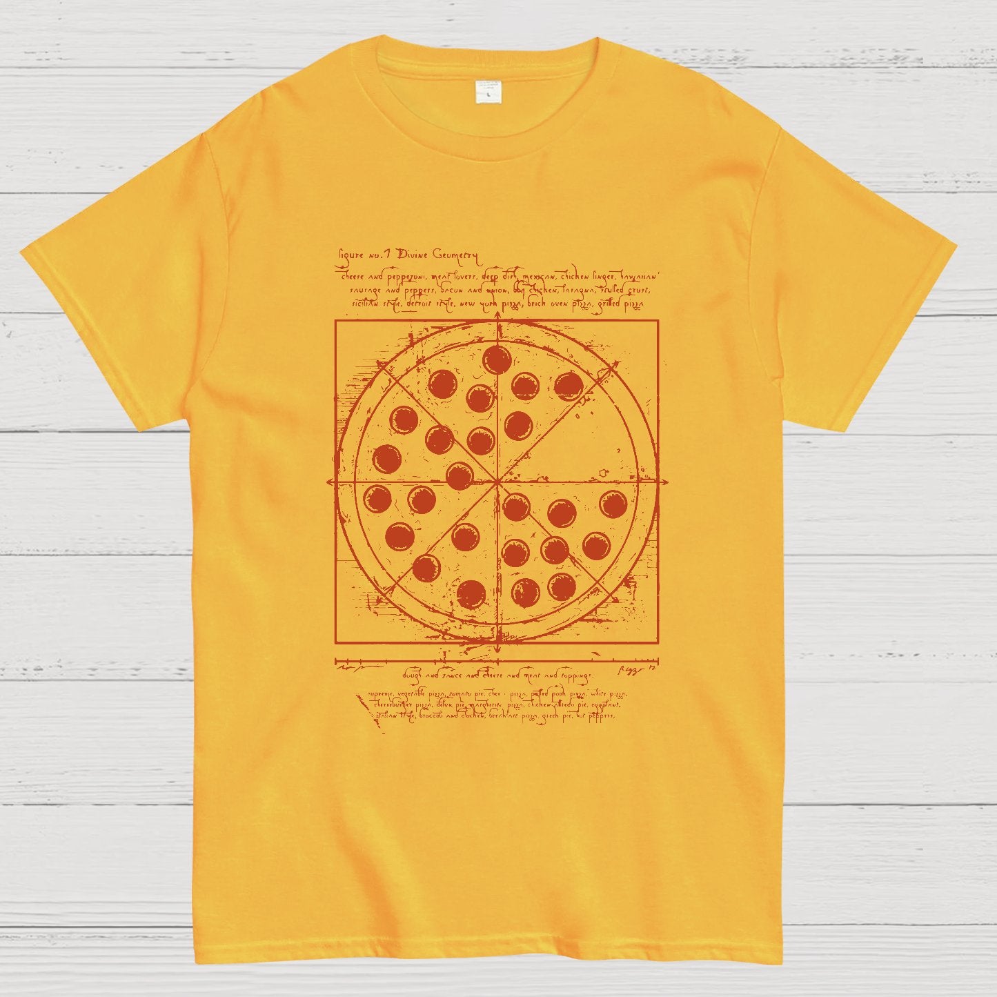 Vitruvian Pizza Geek T-Shirt
