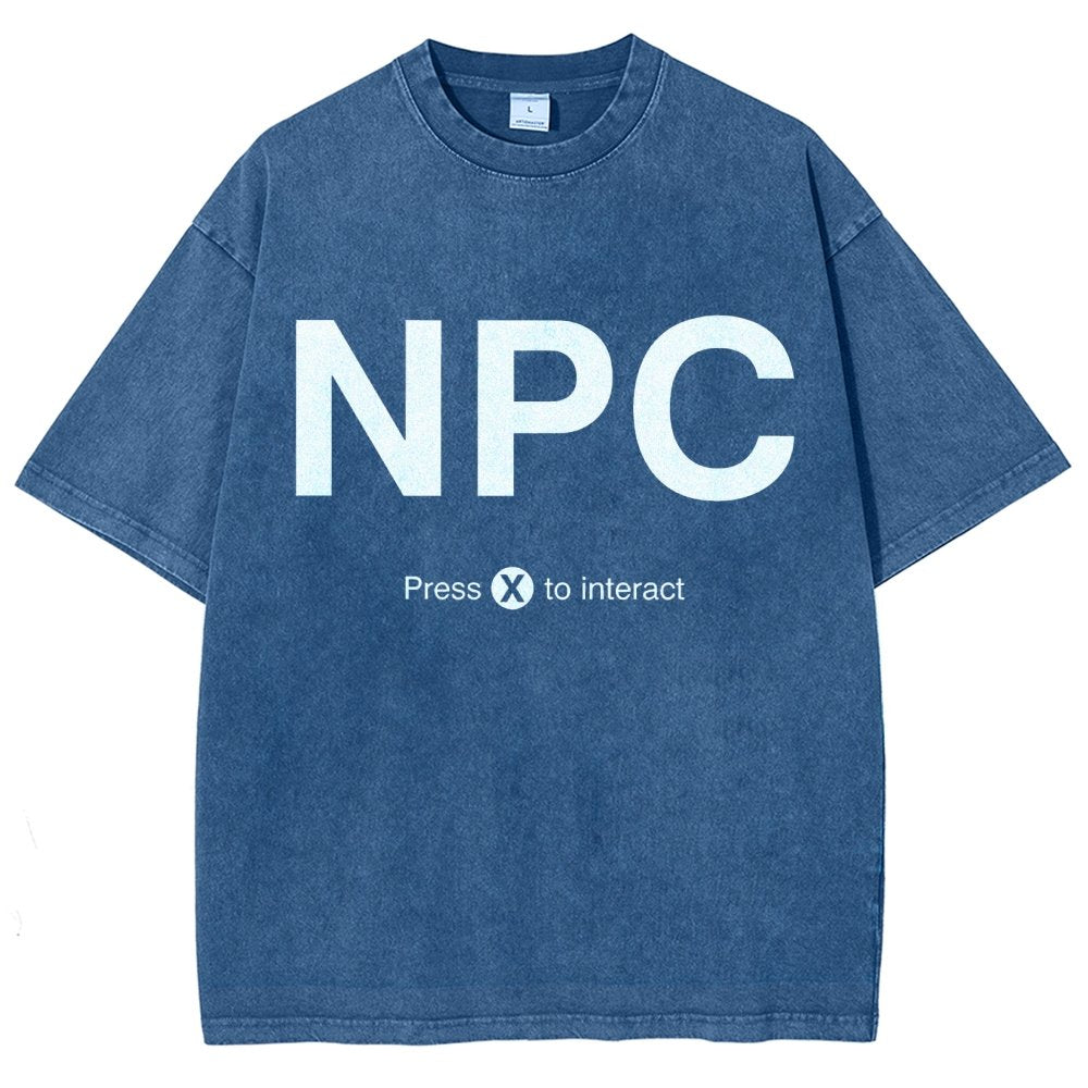 NPC Press X to Interact Vintage Distressed T-shirt