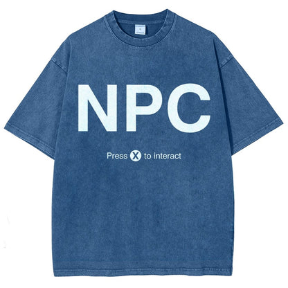 NPC Press X to Interact Vintage Distressed T-shirt